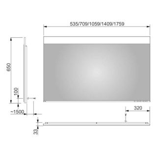 Зеркало с подсветкой Keuco Edition  11596173000 176 см